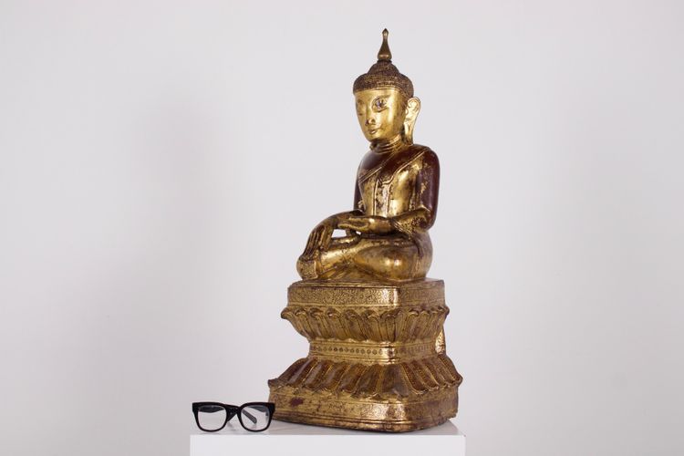 Buddha Maravijaya Konbaung birmano