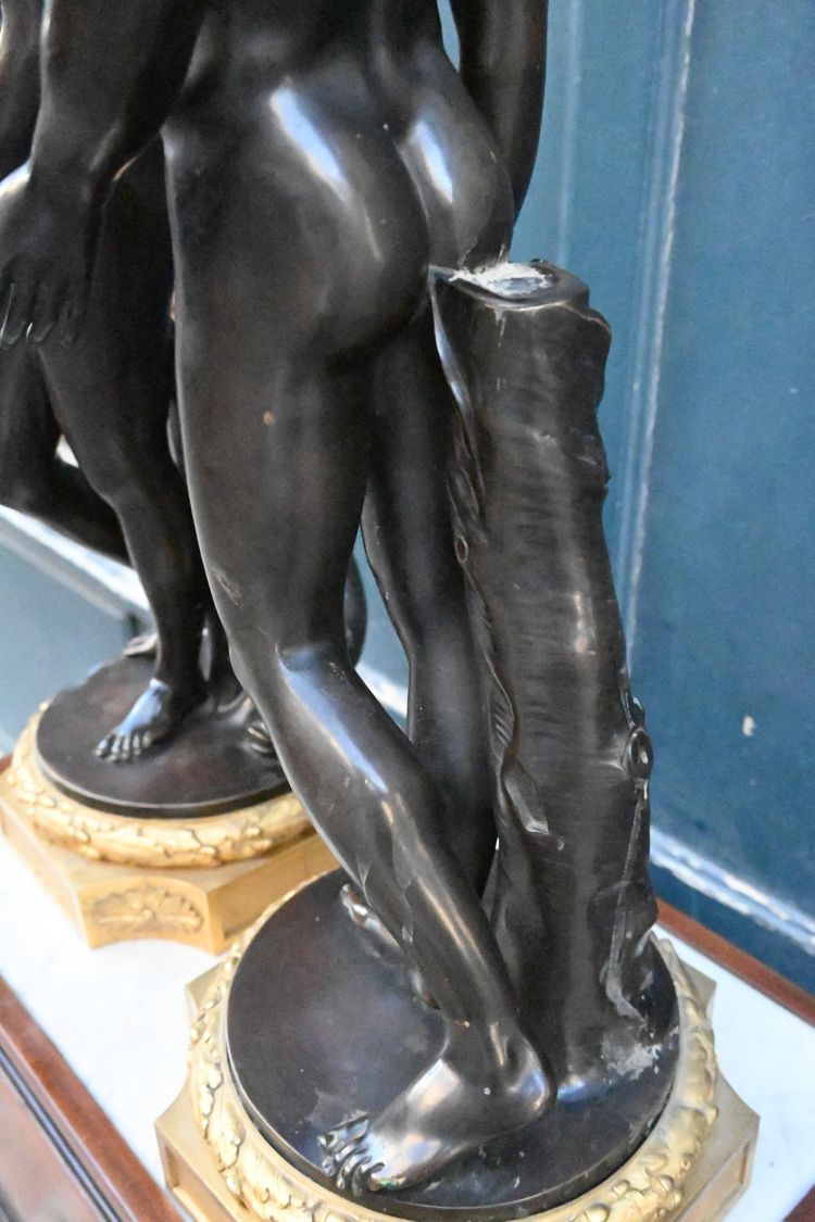 Paar seltener Bronzen: Die Medici-Venus und der Belvedere-Antinoos nach der Antike