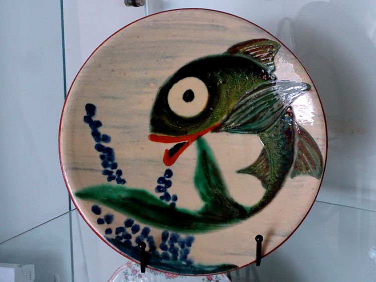 Two Puigdemond Fish Plates, 1960s Vintage