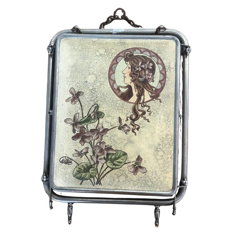 Art Nouveau triptych mirror