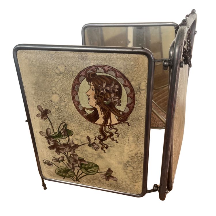 Art Nouveau triptych mirror