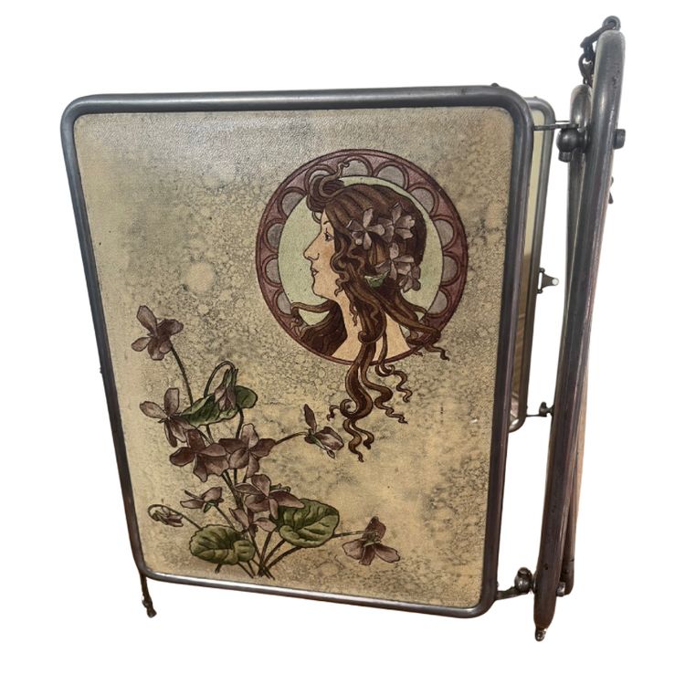 Art Nouveau triptych mirror