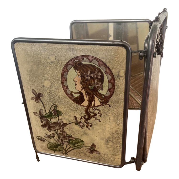 Art Nouveau triptych mirror