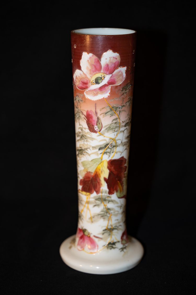 Paire de vases en opaline Art Nouveau