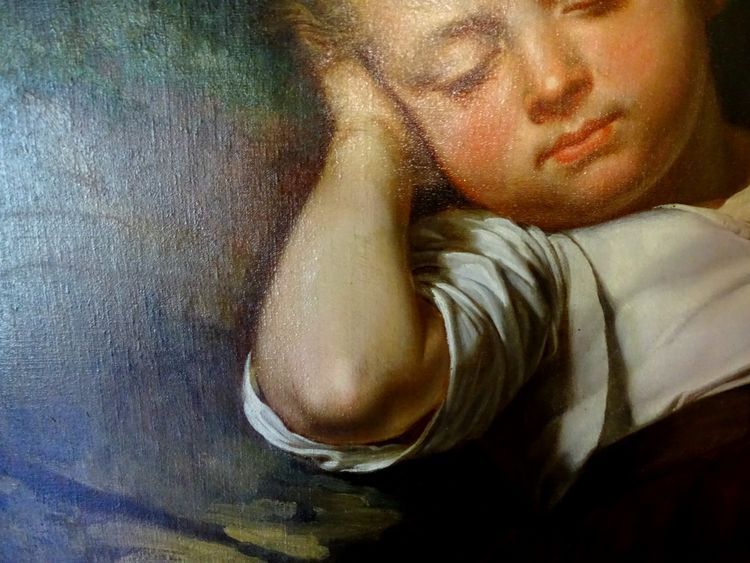 Altes Gemälde, frühes 19. Jahrhundert, Porträt, Schlafendes Kind, Abel de Pujol, Nachfolger oder Werkstatt von Greuze