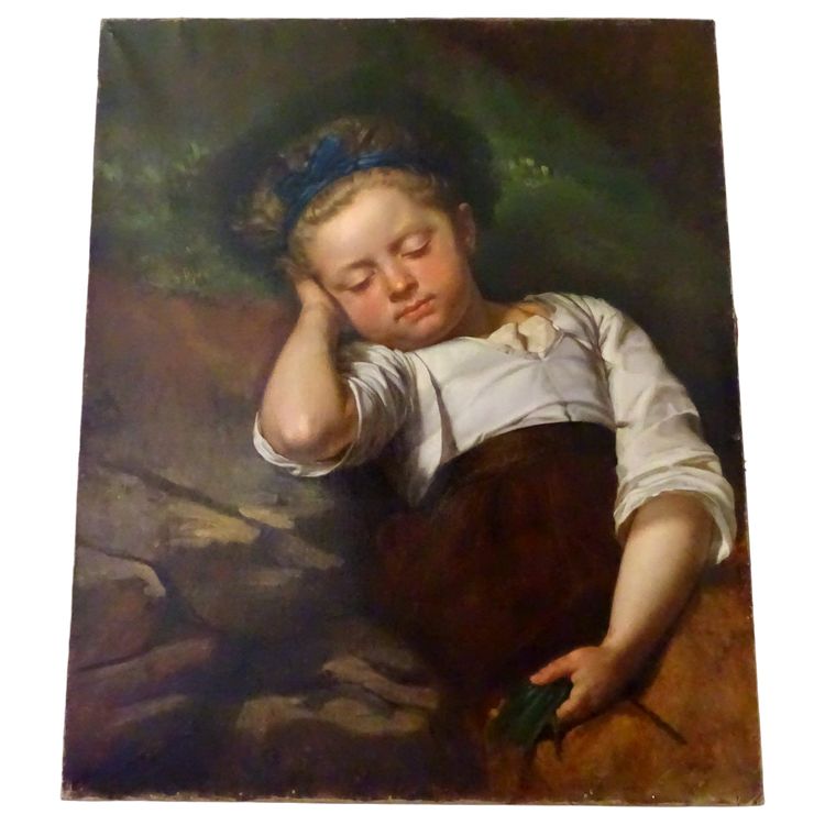 Altes Gemälde, frühes 19. Jahrhundert, Porträt, Schlafendes Kind, Abel de Pujol, Nachfolger oder Werkstatt von Greuze