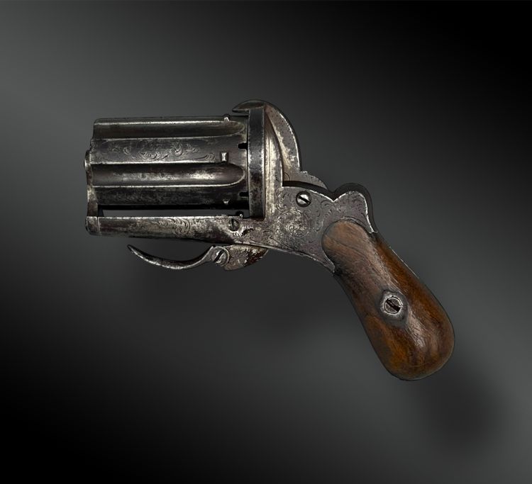 REVOLVER pepperbox inciso - Belgio - XIX secolo