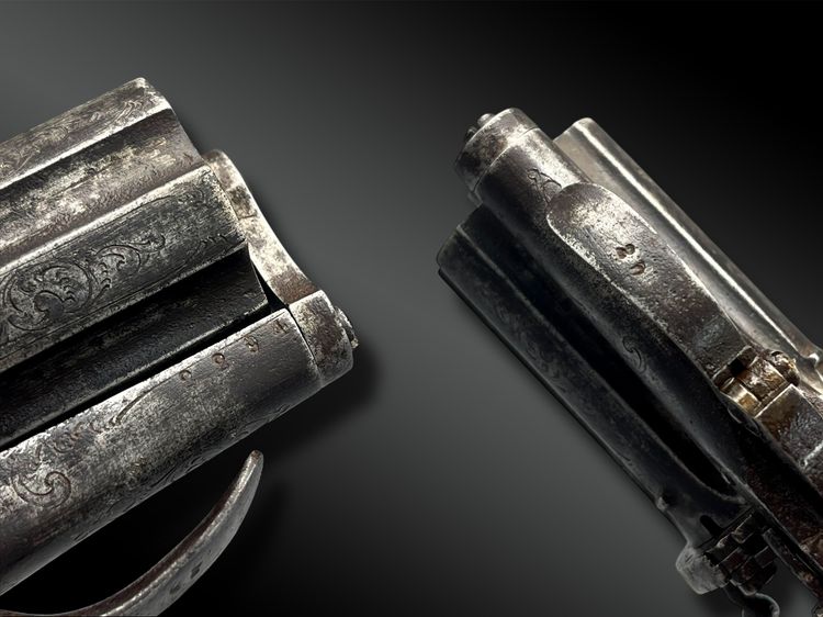 REVOLVER pepperbox inciso - Belgio - XIX secolo