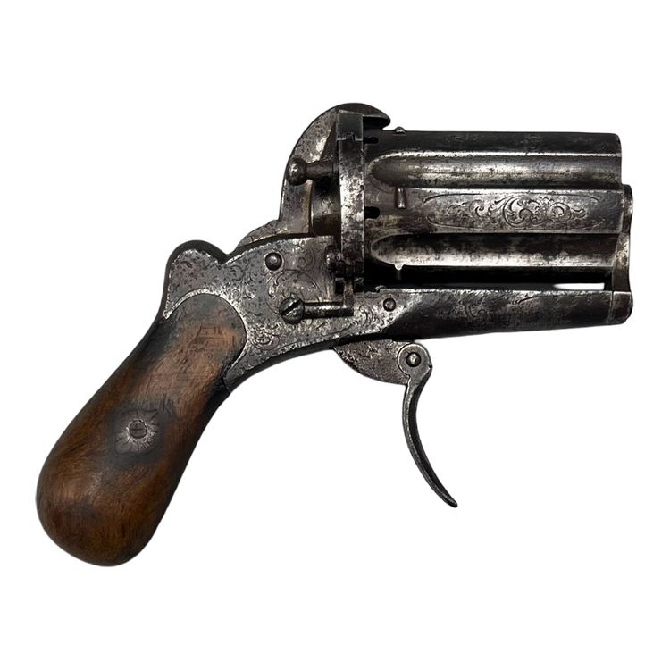 REVOLVER pepperbox inciso - Belgio - XIX secolo