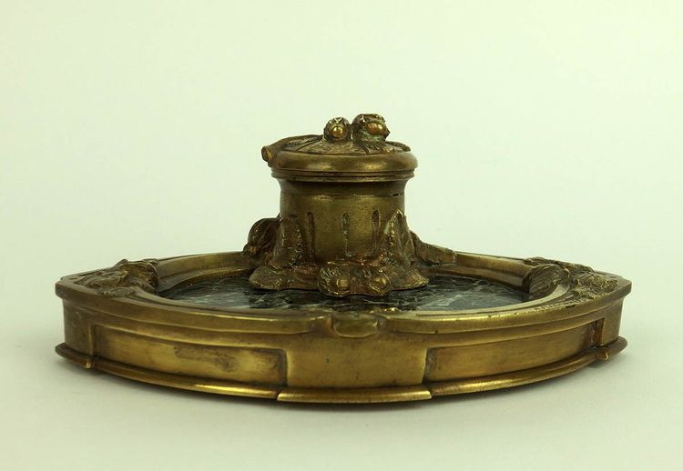Bronze inkwell by Albert Marionnet