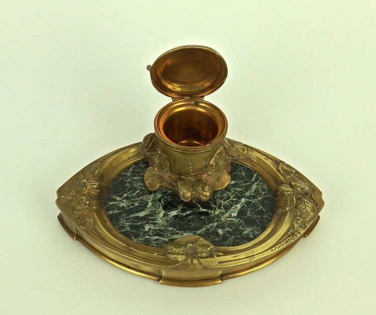 Bronze inkwell by Albert Marionnet