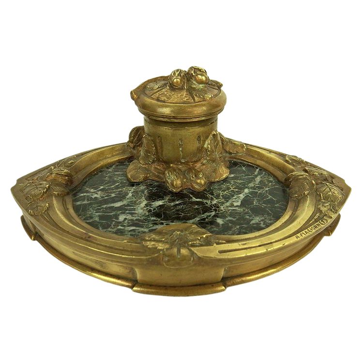 Bronze inkwell by Albert Marionnet