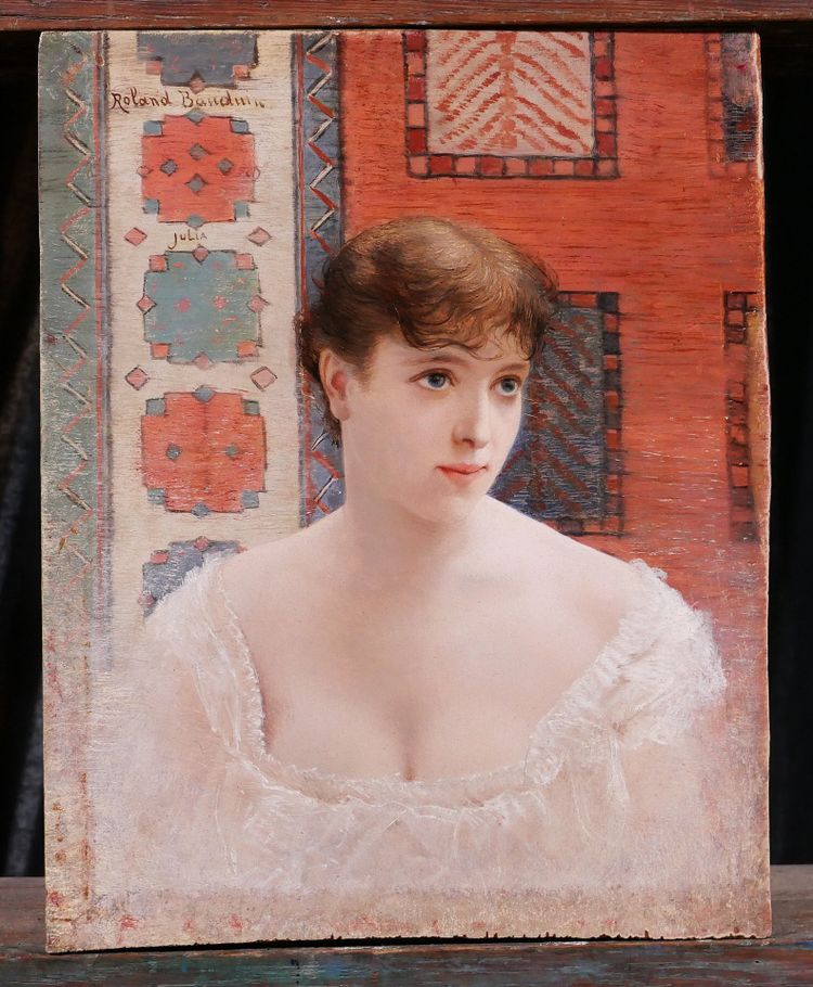 Roland BAUDUIN 1853-1925 Porträt einer Frau, Julia, Gemälde, circa 1890-1900 Impressionismus Belgien