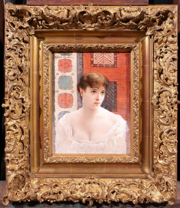 Roland BAUDUIN 1853-1925 Porträt einer Frau, Julia, Gemälde, circa 1890-1900 Impressionismus Belgien