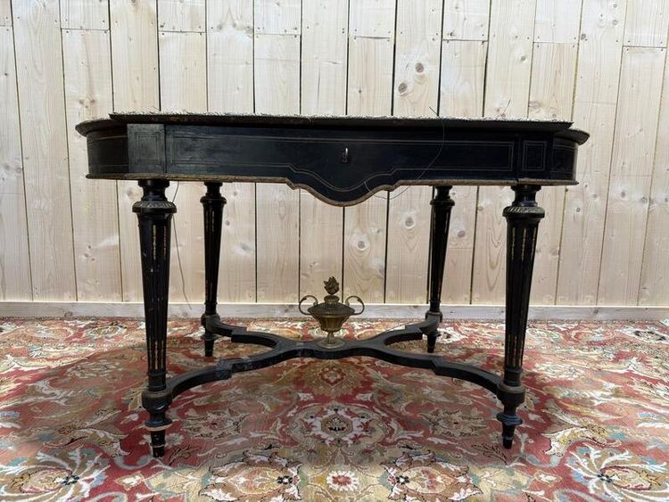 Bureau - Consile d'entrée époque Napoléon III en bois noirci 