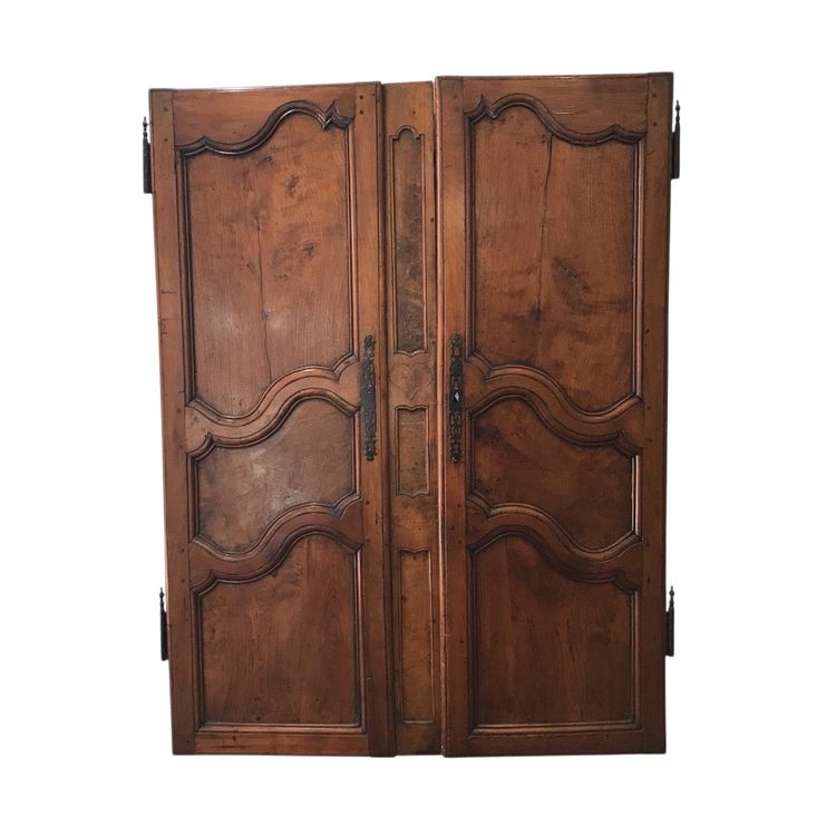Coppia di porte antiche in legno da frutto della fine del XVIII secolo