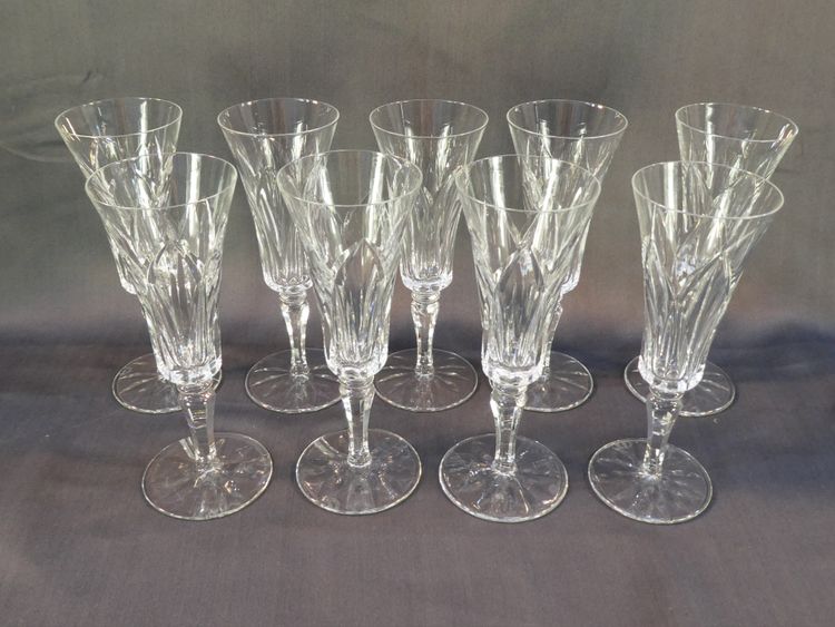 SAINT-LOUIS CRYSTAL 9 Champagnerflöten Modell CAMARGUE 18,5 cm