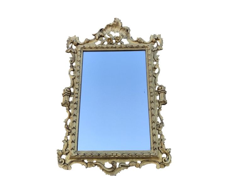Antique Louis XV style gilded wood mirror from the 20th century