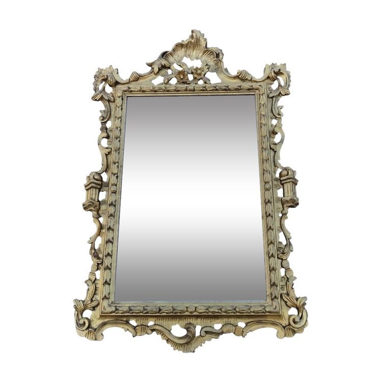 Antique Louis XV style gilded wood mirror from the 20th century