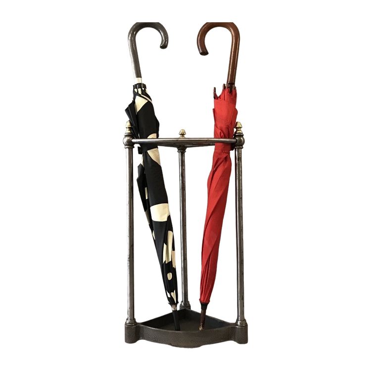 Porte parapluies ancien en fonte et laiton d'époque 19 ème 