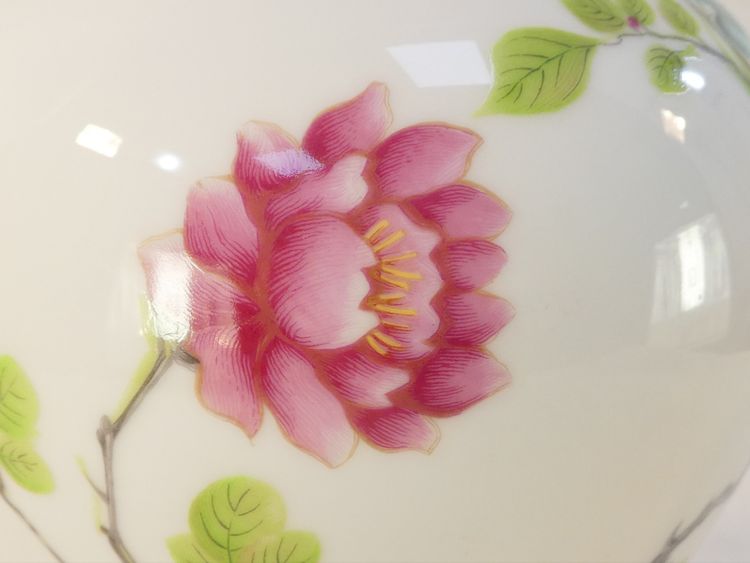 Vaso in porcellana HAVILAND LIMOGES con decoro floreale giapponese