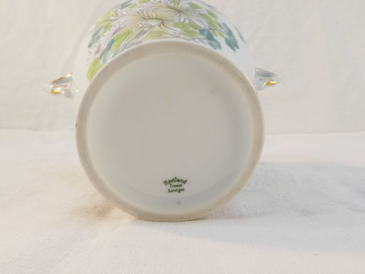 Vaso in porcellana HAVILAND LIMOGES con decoro floreale giapponese