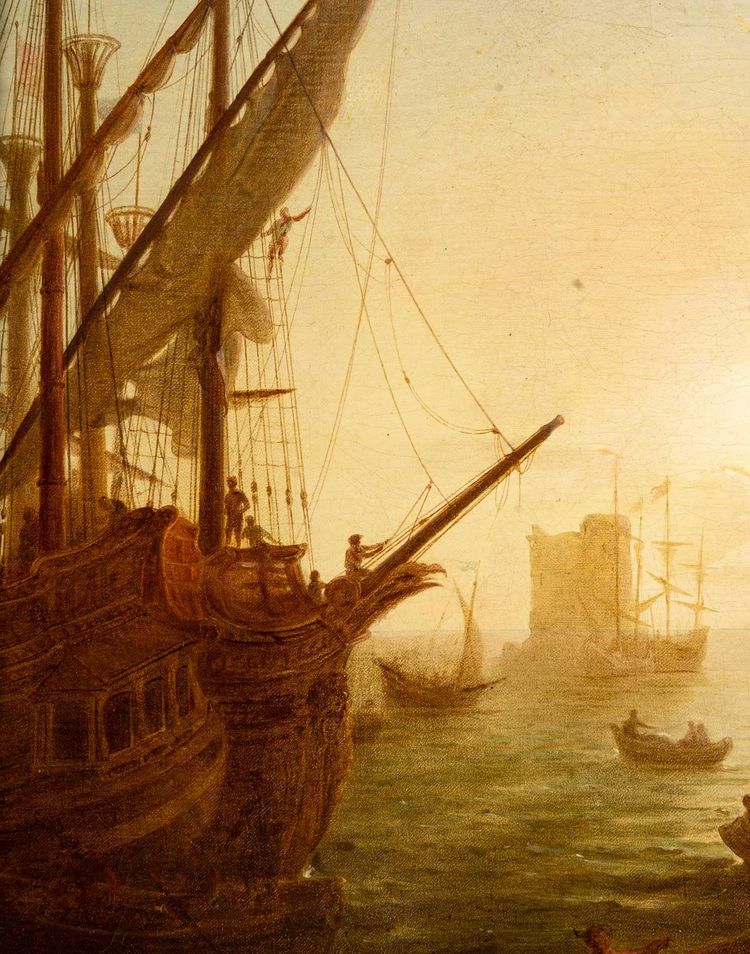 19th Century French School After Claude Gellée dit Le Lorrain The Disembarkation of Cleopatra