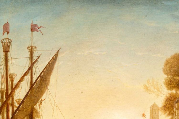 19th Century French School After Claude Gellée dit Le Lorrain The Disembarkation of Cleopatra