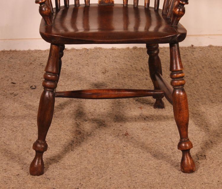 Windsor Armchair In Ash And Elm From The Early 19th Century