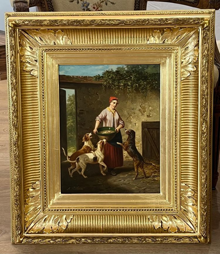 Paar Ölgemälde auf Leinwand, Alfred SAINTE MARIE (tätig von 1853 bis 1870)