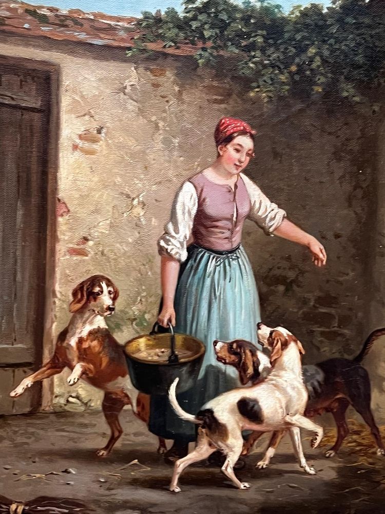 Paar Ölgemälde auf Leinwand, Alfred SAINTE MARIE (tätig von 1853 bis 1870)