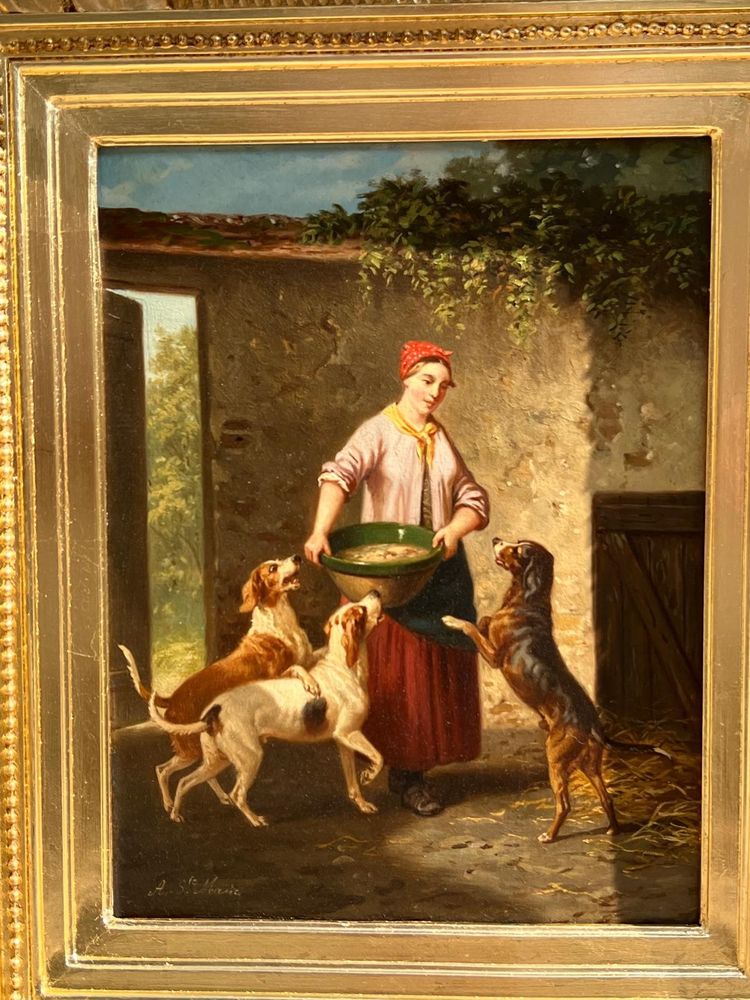 Paar Ölgemälde auf Leinwand, Alfred SAINTE MARIE (tätig von 1853 bis 1870)