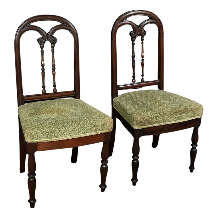 Paire de Chaises en Acajou, époque Restauration – 1ère partie XIXe