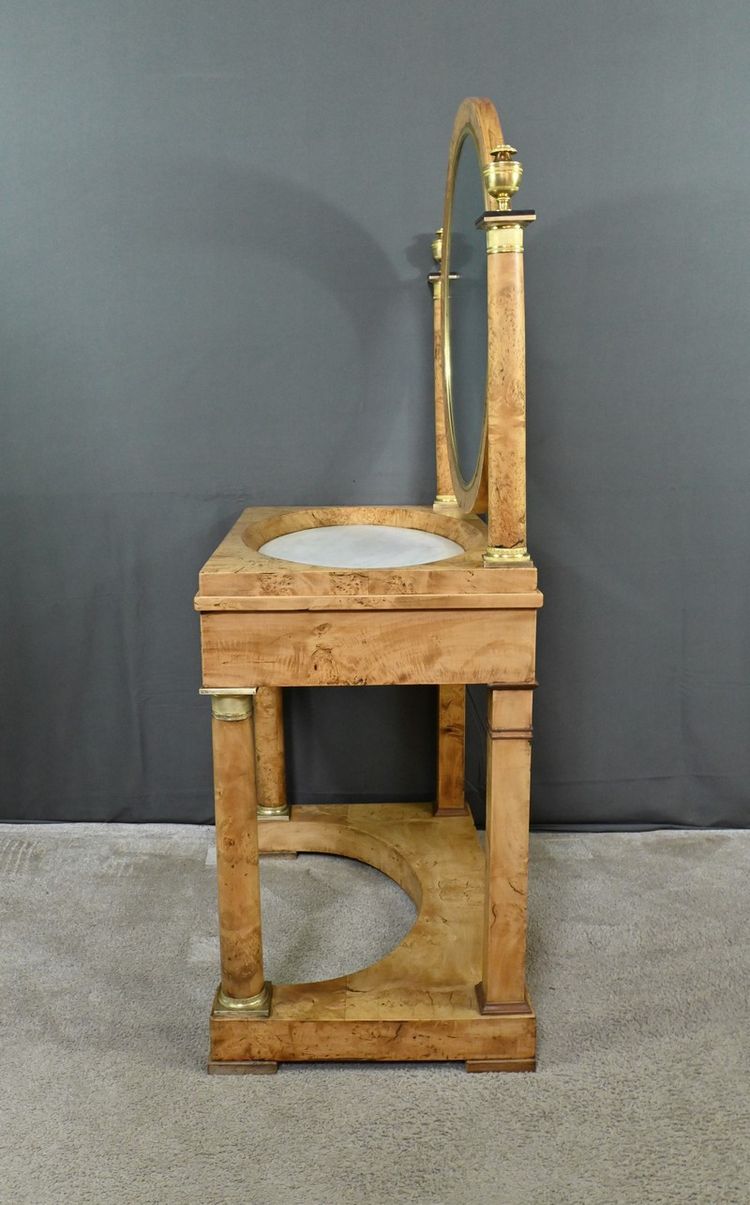 Coiffeuse en placage de Loupe d’Orme, époque Empire – Début XIXe