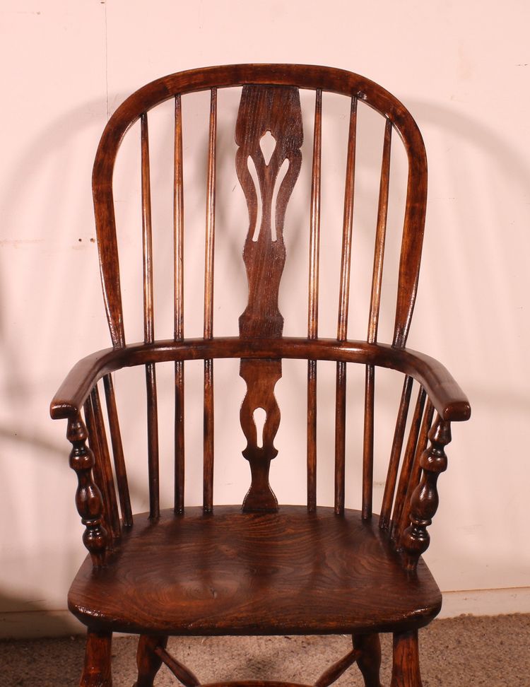 Coppia di poltrone Windsor inglesi del XIX secolo