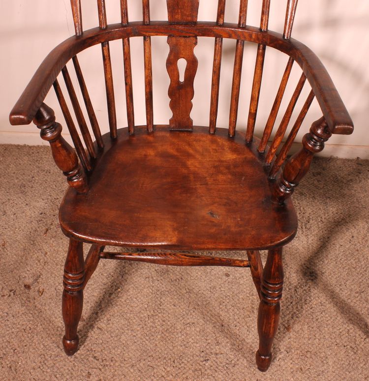 Coppia di poltrone Windsor inglesi del XIX secolo