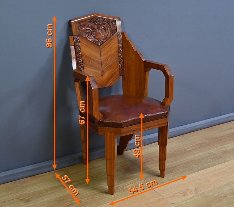 Set di 6 poltrone in palissandro, Art Déco – 1910