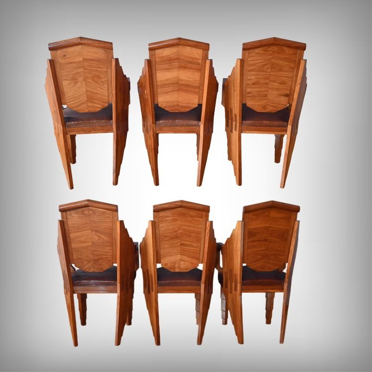Suite de 6 Fauteuils en Bois de Rose, Art Déco – 1910