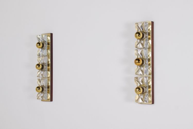 Pair of Hollywood Regency Brass Sconces
