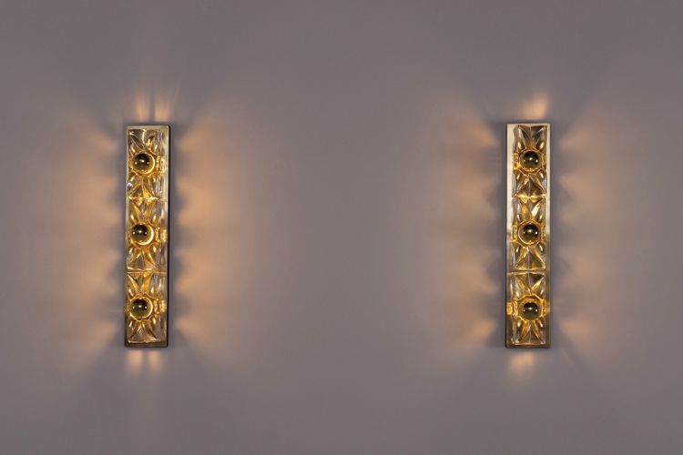 Pair of Hollywood Regency Brass Sconces