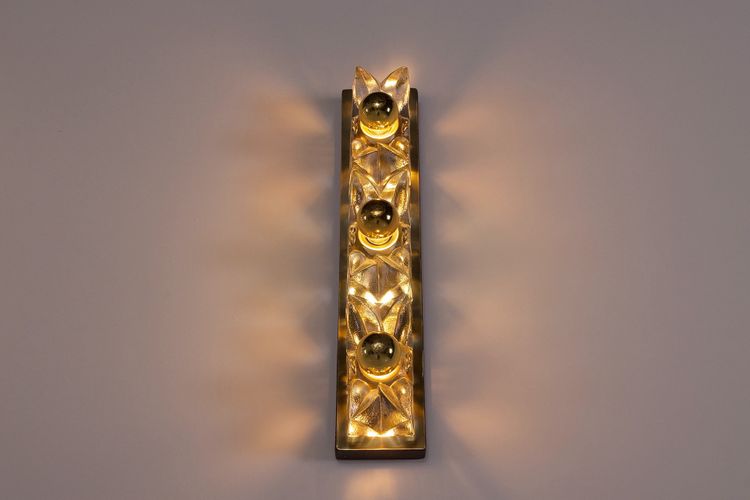 Pair of Hollywood Regency Brass Sconces
