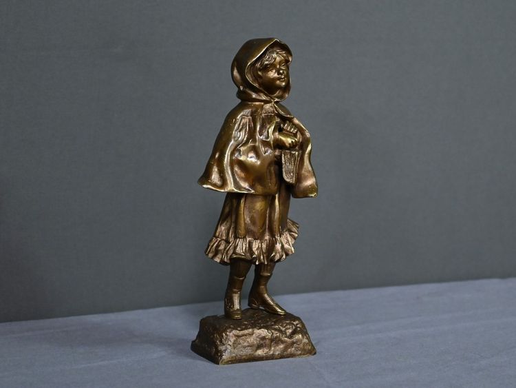 Bronzo “La scolaretta”, firmato Tremo – Inizio XX secolo