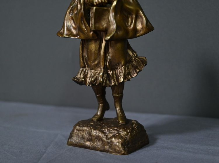 Bronzo “La scolaretta”, firmato Tremo – Inizio XX secolo