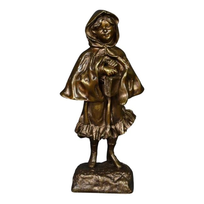 Bronzo “La scolaretta”, firmato Tremo – Inizio XX secolo