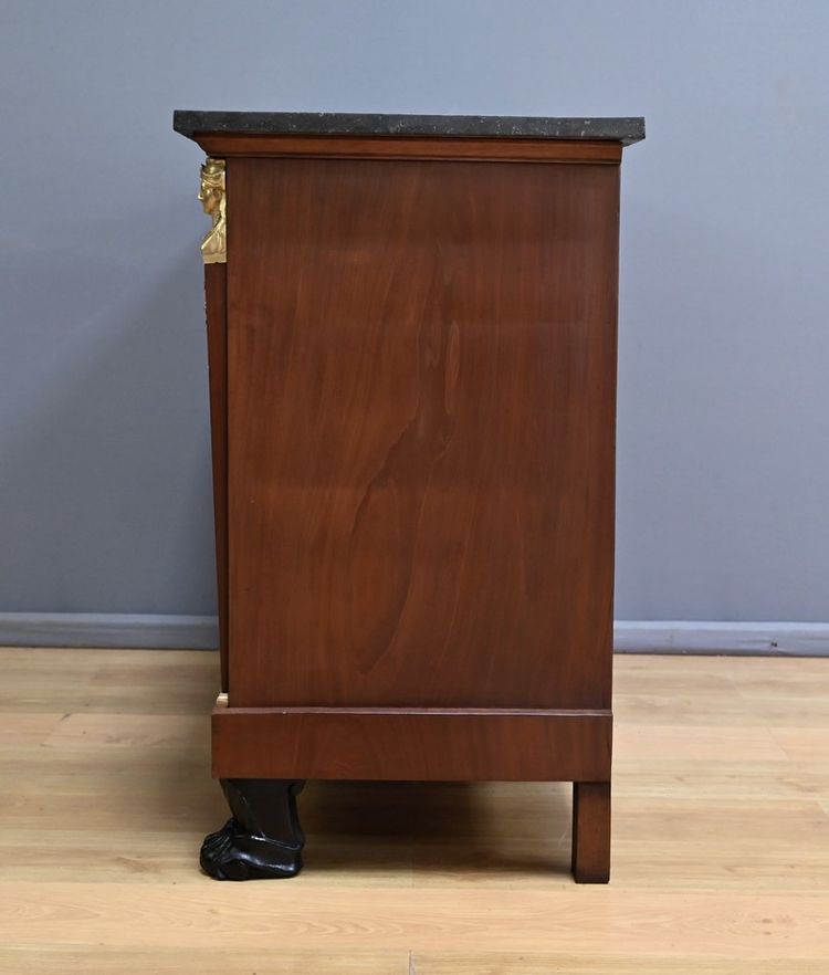 Commode Retour d’Égypte en Acajou de Cuba, époque Empire – Début XIXe