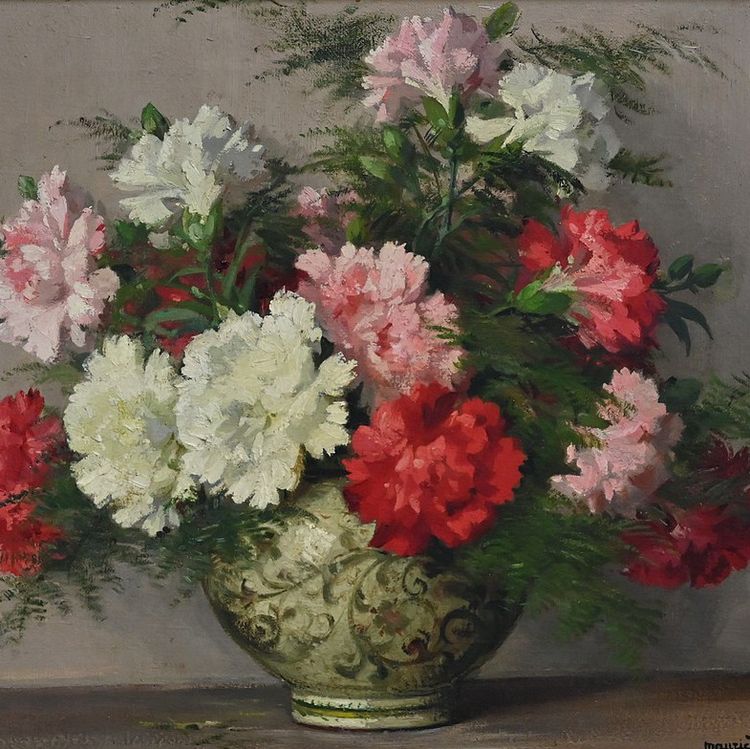 Gemälde „Nelken“ von M. Décamps – 1940