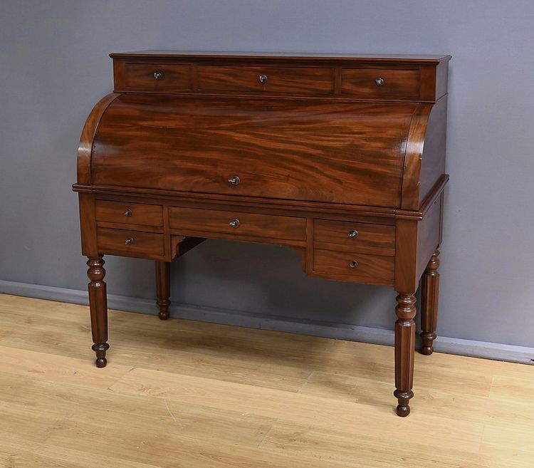 Bureau à Cylindre en Acajou, époque Restauration – 1ère partie XIXe