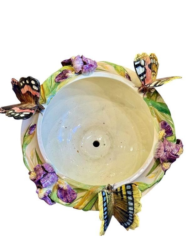 Delphin Massier Grand Complete Art Nouveau "Pavone e farfalle"