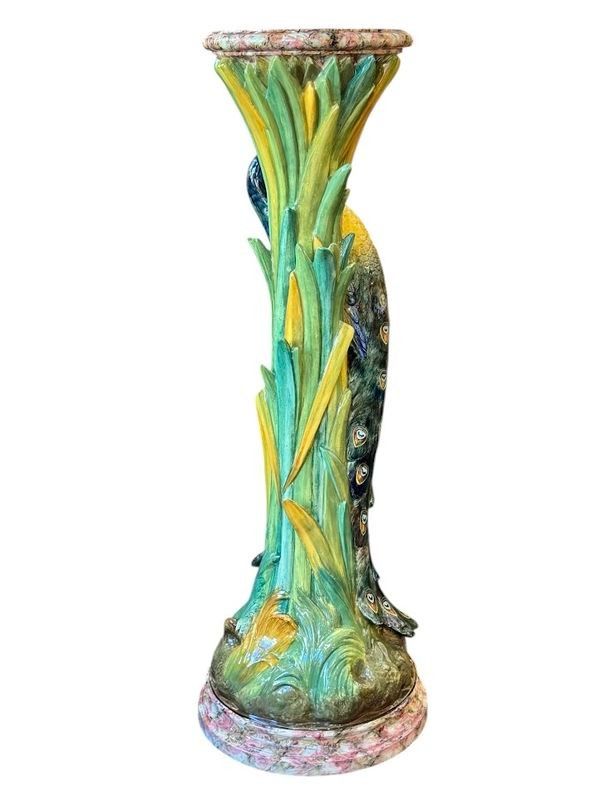 Delphin Massier Grand Complete Art Nouveau "Pavone e farfalle"