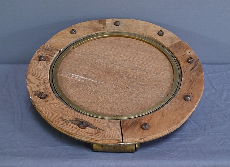 Miroir Hublot de Navire en Laiton – Début XXe